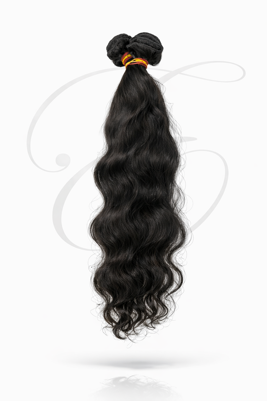 Pelo negro cosido